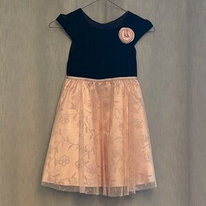 Little Girls Jona Michelle Black Dress with Pink Accents
